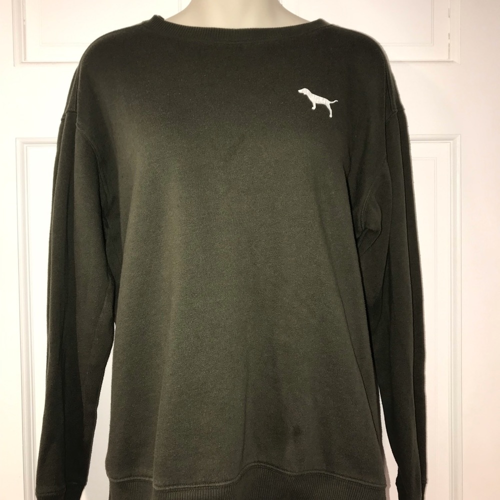 PINK VS Army Green Crewneck Size XS 💛